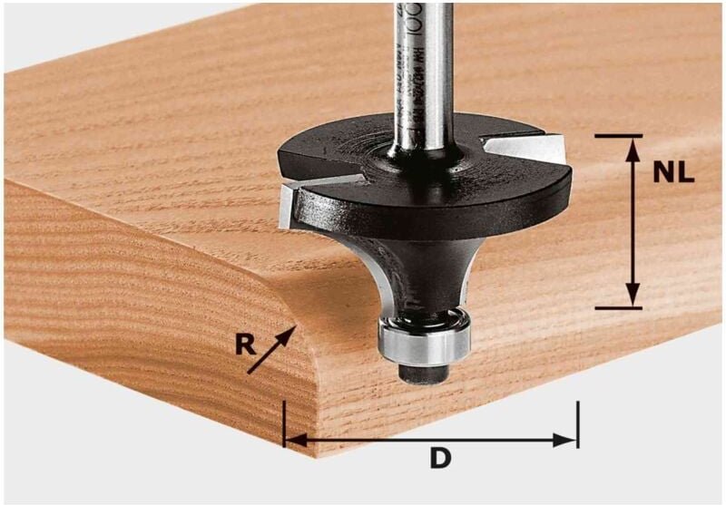 Abrundfräser hw S8 D22,7/R5 kl – 491012 - Festool