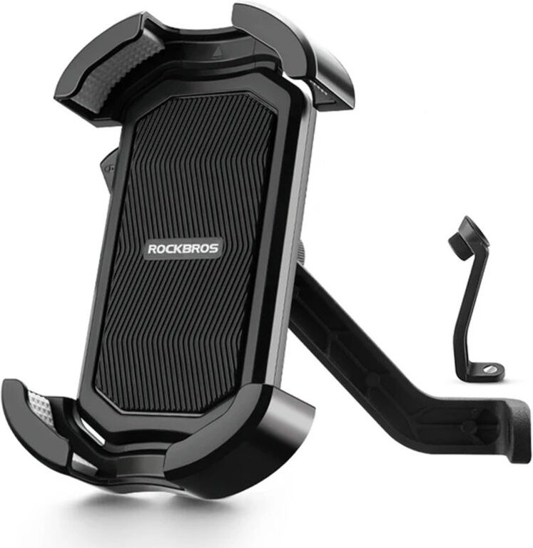 Motorrad-Telefonhalter für Spiegelmontage - schwarz