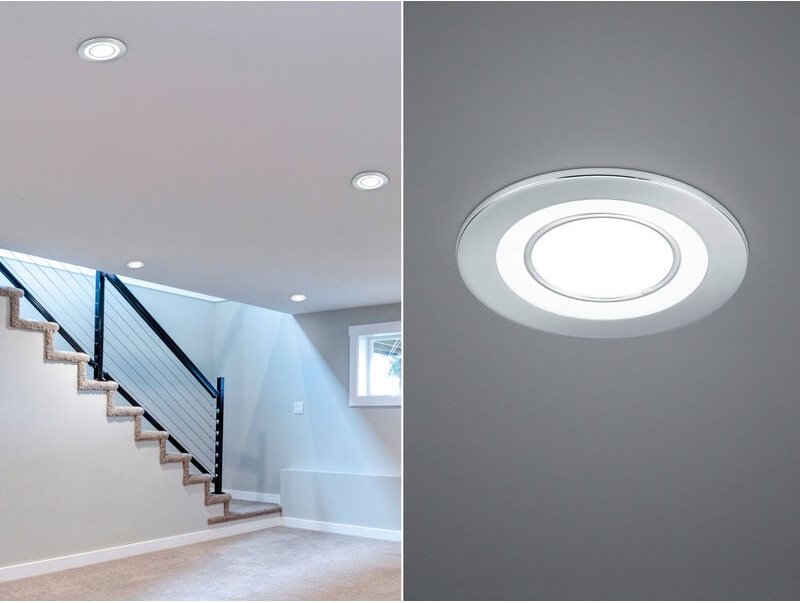 Runder LED Deckeneinbaustrahler CORE in Silber Chromfarben Ø 8,2cm