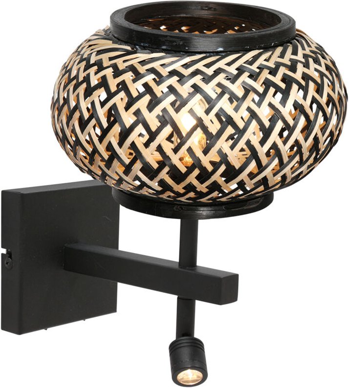 Steinhauer - wandleuchte - Stang - schwarz - bambus metall -