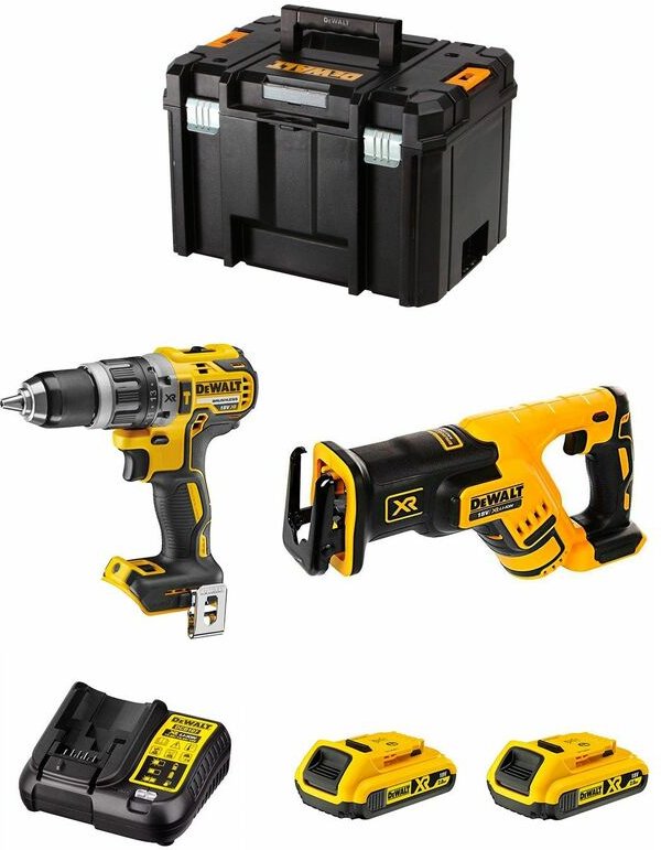 Dewalt - Kit DWK205 (DCD796 + DCS367 + 2 x 2,0 Ah + DCB107 + tstak vi)