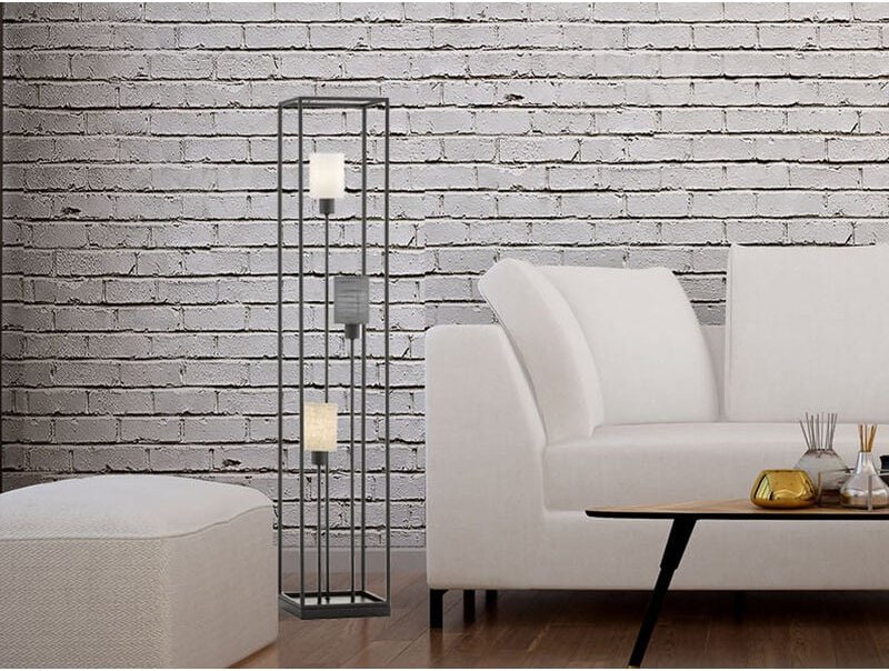 Stehlampe ISKO 3-flammig Stoffschirme mehrfarbig - Höhe 120cm