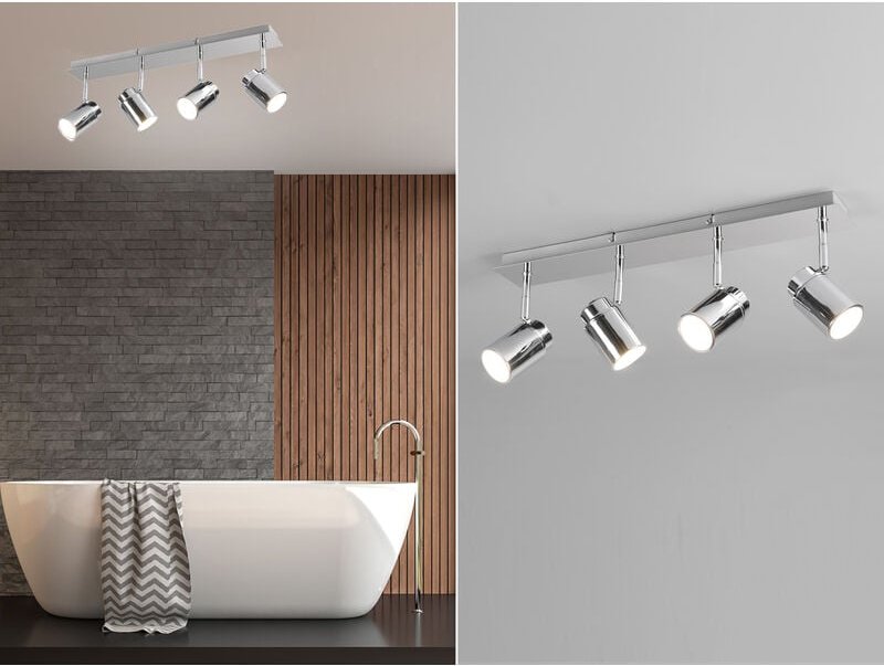 Trio - Deckenstrahler Badezimmerlampe angelo Silber Chrom 4-flammig, Breite 52cm