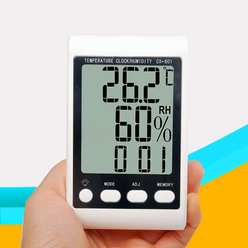 Hochpräzises elektronisches Thermometer und Hygrometer, Thermometer und Hygrometer mit digitaler Anzeige und Hintergrund...