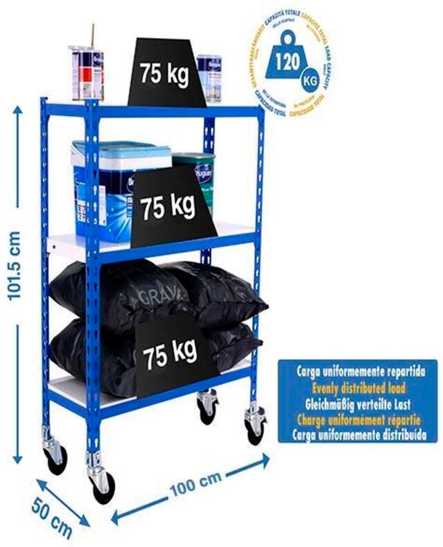 Thumbnail - Simonrack Moderne Metallregal Blau und Weiß