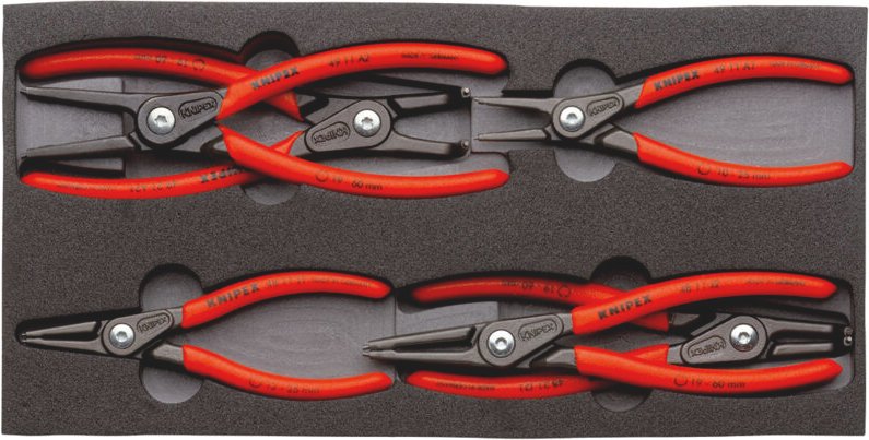 00 20 01 V02 Präzisions- Sicherungsringzangen-Set Schaumstoffein. - Knipex