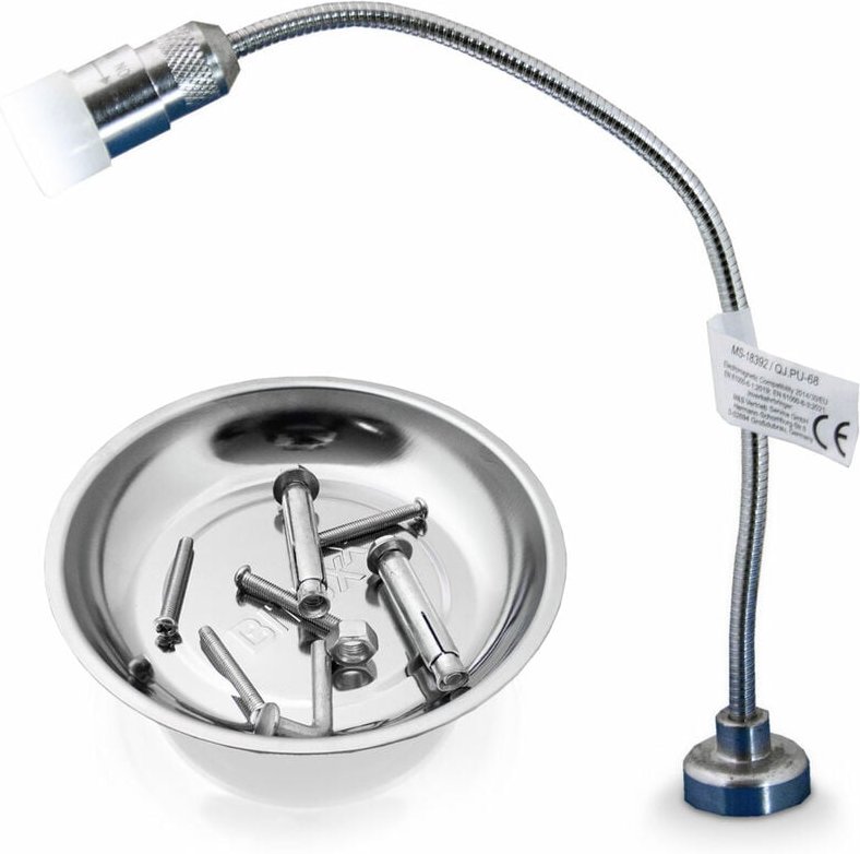 Bituxx - led Arbeitsleuchte felxible Arbeitslampe mit Magnetfuß und Schwanenhals + Magnetschale Magnetteller Metallschal...