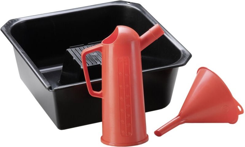 Kfz Profi Ölwechsel Set 3-teilig Ölablaßwanne Trichter Maßgefäß