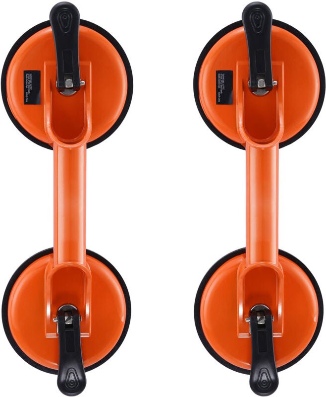 Mophorn - Glassaugnapf, 11,9 cm, 2er-Pack, 150 kg Tragkraft, strapazierfähig mit Aluminiumgriff, Industrieheber für Glas...