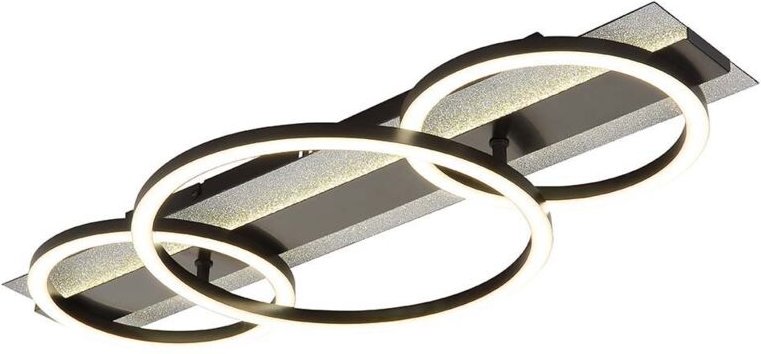 Deckenleuchte Deckenlampe Wohnzimmerlampe schwarz matt LED Backlight Memoryfunktion L 62 cm