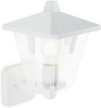 Weiße Wandleuchte aus Aluminiumdruckguss mit transparentem thermoplastischem Diffusor. h. 29 cm