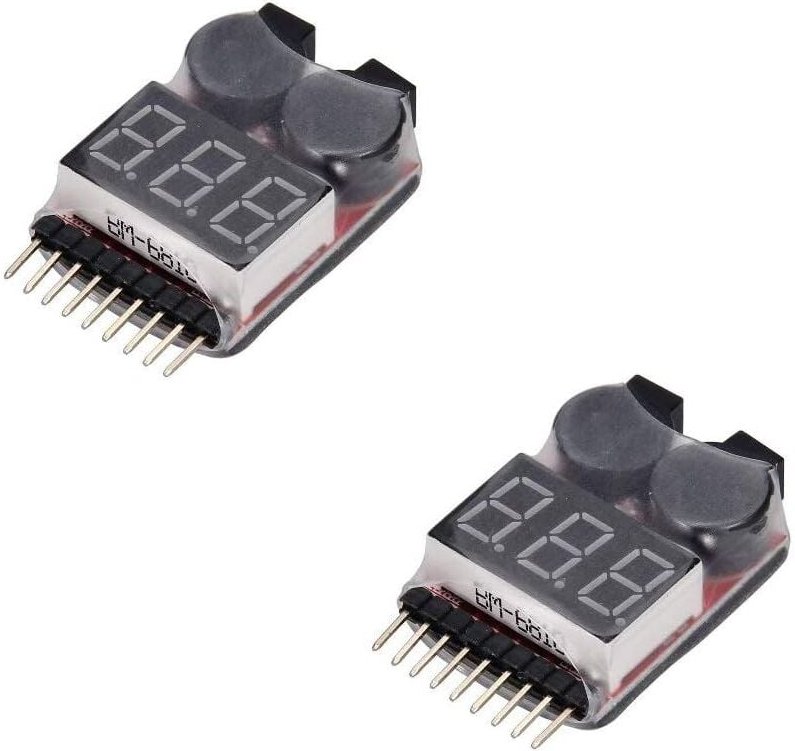 Tonchean - 2 stücke rc Lipo Batterie Monitor Alarm Tester Niederspannung Alarm Checker mit led Anzeige für 1-8S Lipo LiF...