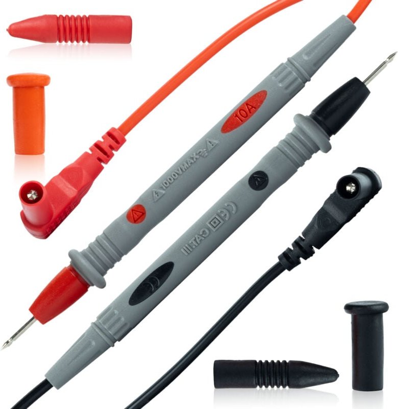 Rosfix Messleitungen Multimeter – 90 cm Silikongriff, Goldspitzen 1000 V, 10 A Präzise für SMD & Klemmenmessgeräte Zubeh...