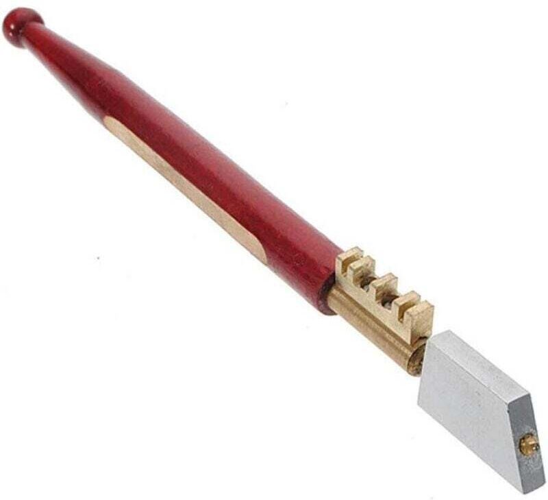 Outils de coupe du verre, coupe-verre robuste, adapté aux carreaux jusqu'à 8 mm d'épaisseur - pince en laiton - manche e...