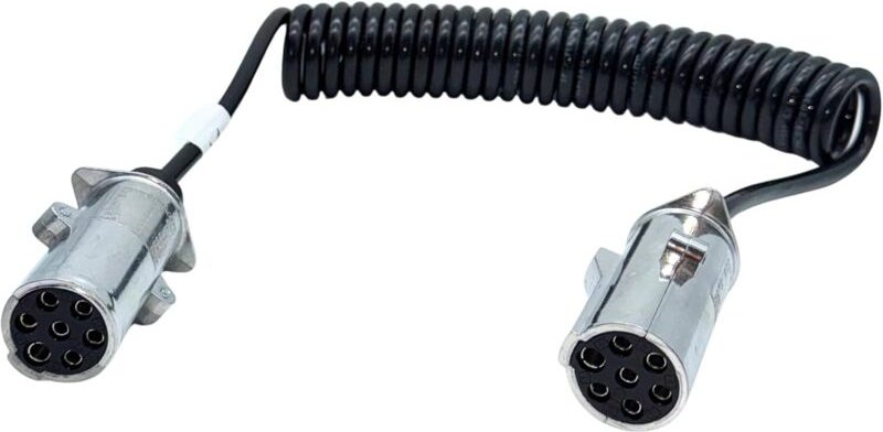 7-polig 24V N-Type Spiralkabel Elektrowendel mit Aluminiumstecker für LKW Anhänger NFZ