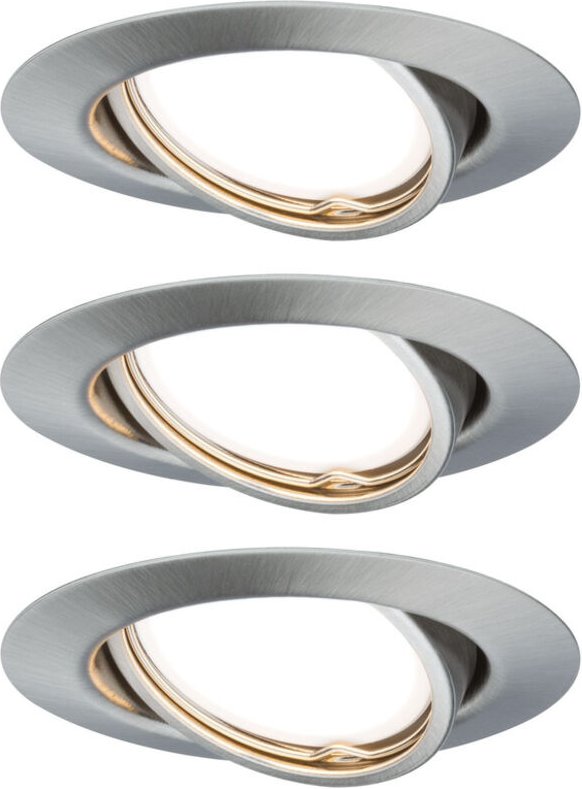 Paulmann - 93420 Base Einbauleuchte 3er Set led GU10 15 w Edelstahl (gebürstet)