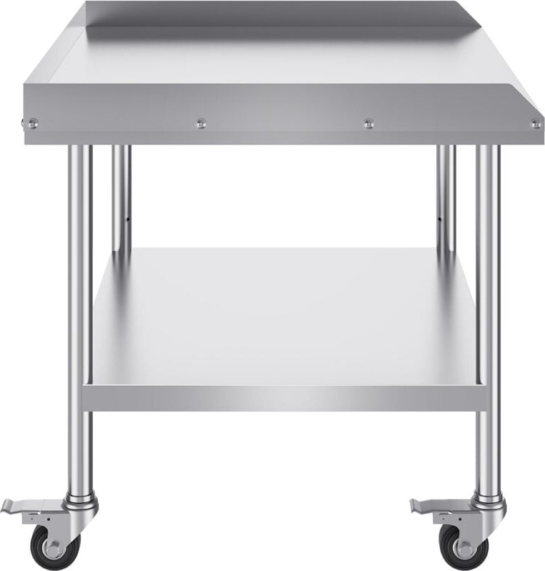 Mophorn - 30 x 36 x 30' Arbeitstisch aus Edelstahl, robuster kommerzieller Tisch zur Lebensmittelzubereitung mit Rollen,...