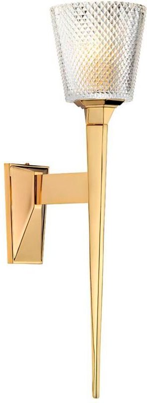 Elstead Verity - 1 Licht Wandleuchte poliert Gold Glasschirm, G9