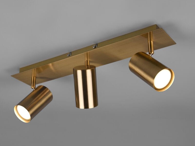 Led Deckenstrahler Altmessing 3-flammig, Breite 48cm