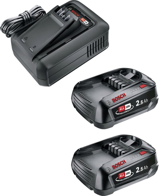 GARDENA 14914-20 Starter Kit QC AL 18V-44 + 2 x 2,5 Ah SoC Werkzeug-Akku und Ladegerät 18 V 2.5 Ah