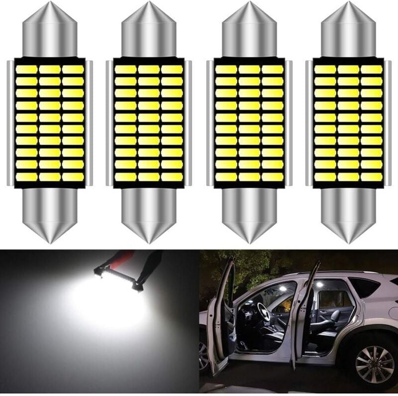 ZVD - 39mm Festoon C5W Ampoules led 6000K Blanc Canbus extrêmement Lumineux sans Erreur 6411 6413 6423 6461 DE3425 DE342...