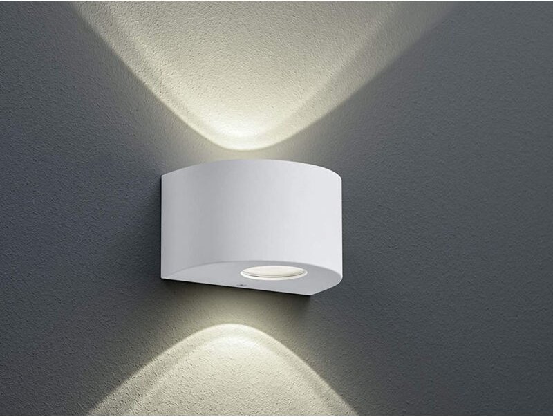 Led Außenwandleuchte rosario Up and Down Light rund in Weiß