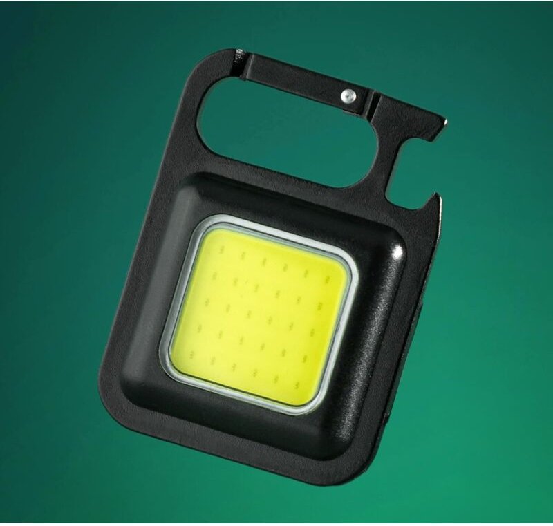 Mini-Schlüsselanhänger, COB-LED-Taschenlampe, Arbeitsleuchte, wiederaufladbar, 800 Lumen, Multifunktions-Magnetfuß, Flas...