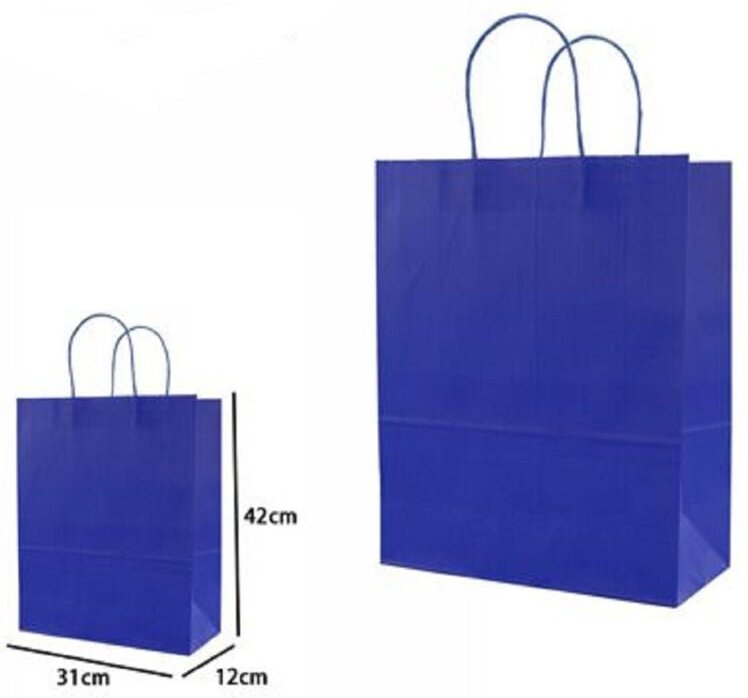 Trade Shop Traesio - Trade Shop - set 3 bustain pezzzes borsa by regalchetti carte color blu 42X31X12 cm 68452 -