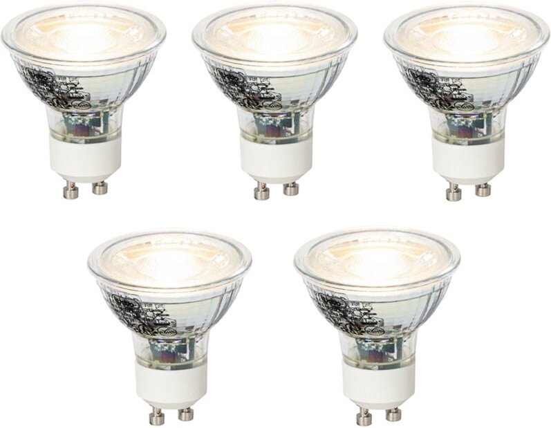 Set mit 5 dimmbaren GU10 LED-Lampen 4W 310lm 3000K