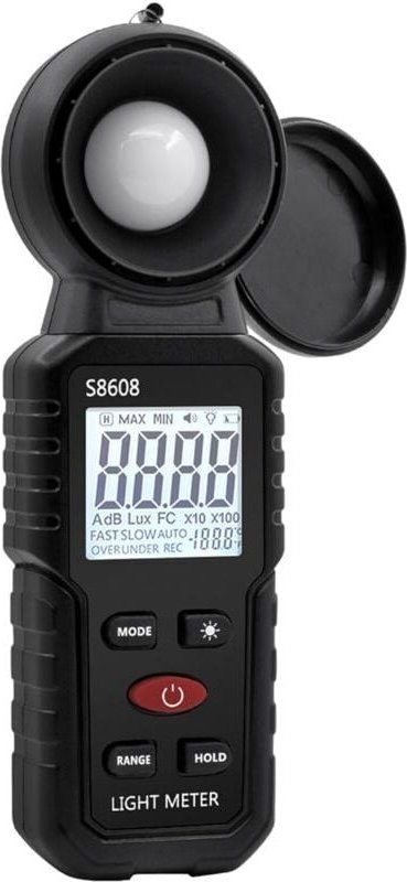 Digitales Luxmeter, Lichtmessung mit 0,1-200.000 Lux, Tragbares digitales Umgebungslichtmessgerät, Bereich bis 200.000 L...