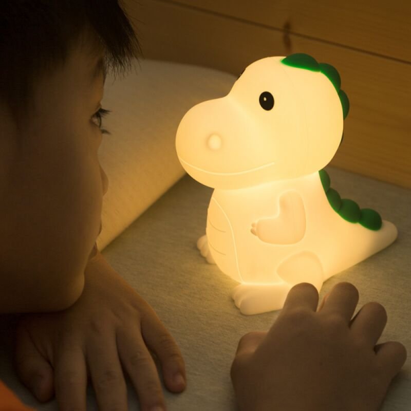 Linghhang - Dinosaurier-Nachtlicht aus Silikon, led, 7 Farben, USB-Ladefunktion, Nachttischlampe für Kinder, Geburtstags...