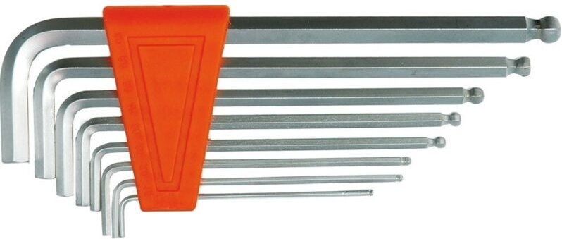 Toya - Sechskantschlüssel /hex/ 1,5-8mm, Cr-V, /hex/ Kugelkopf, 8er-Set / 56473 / vorel