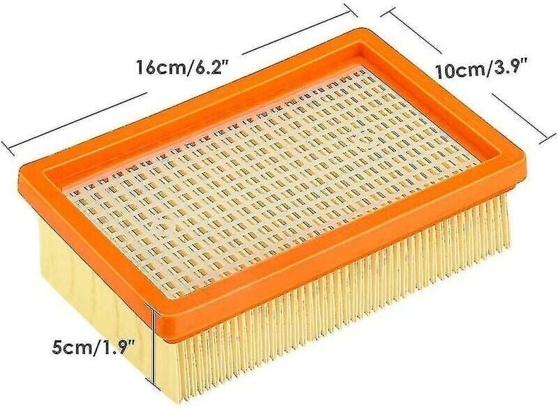 3er-Pack Ersatz-Flachfaltenfilter Mv4 Mv5 Mv6 Wd4 Wd5 Wd6, Wd4p Wd5p Wd6p Nass-Trocken-Staubsauger