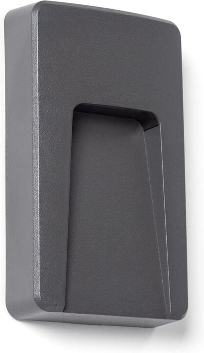 LED Wandleuchte Außen 3W Rechteckig Nilsa 3000K Anthrazit Warmweiß