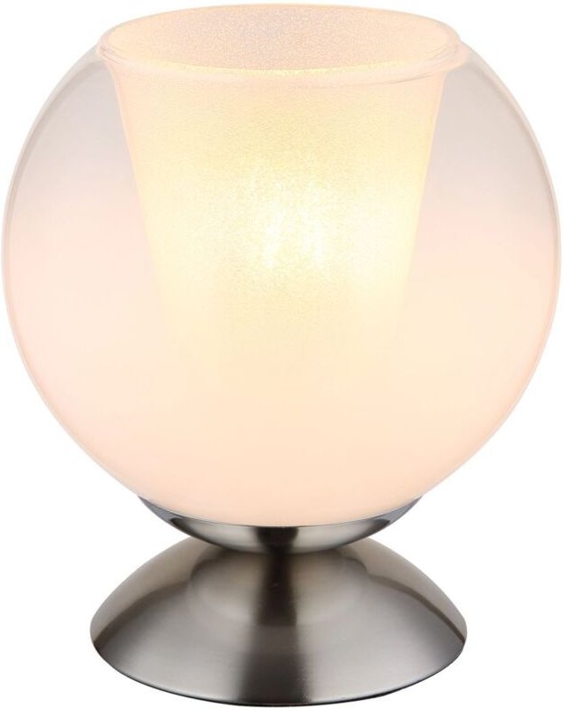 Thumbnail - Globo Lighting - Tischleuchte Beistellleuchte Nachttischlampe verchromt opal Glaskugel Kristalle