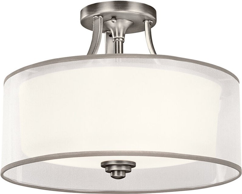 Elstead - Lacey 3 Light Semi-Flush Mount, antikes Zinn, E27