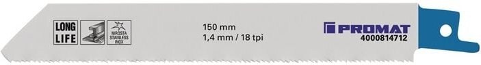 Promat - Säbelsägeblatt Länge 150 mm Breite 19 mm Zahnteilung tpi 18 1,4 mm gefräst, gewellt