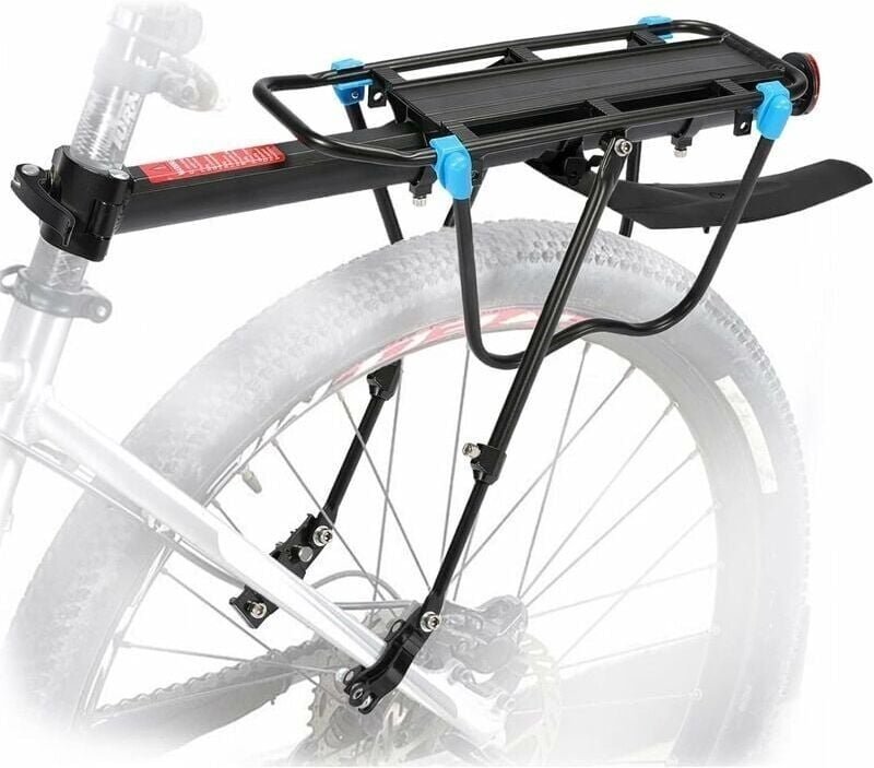 Fahrrad-Gepäckträger hinten mit 50 kg Kapazität, verstellbare MTB-Fahrrad-Gepäckträger-Sattelstütze mit Flügelreflektor ...