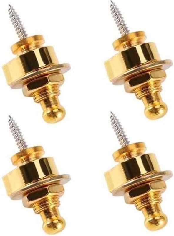 Thumbnail - 4 Stück Gitarrengurt-Verriegelungsknöpfe, goldene Schnellverschluss-Gitarrengurt-Knöpfe für den Austausch von elektroaku...
