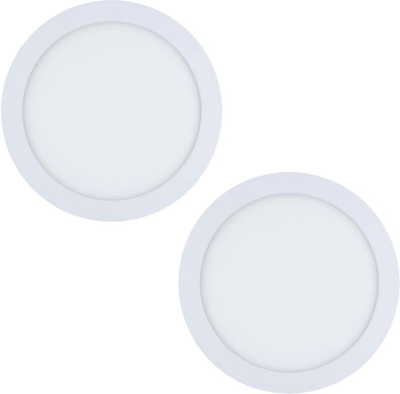 Easy Circular - 2 Downlights con led integrado 3000K para iluminar hacia abajo on/off ø30cm Color Blanco