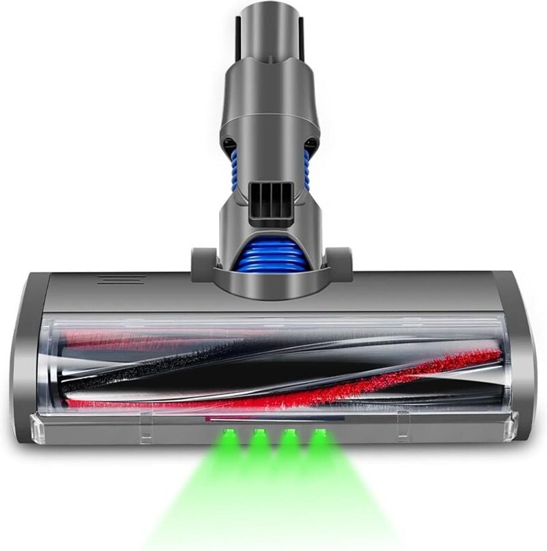 Motorisierte Bürste kompatibel für Dyson V6 DC58 DC59 DC61 DC62 Mischborstenwalze für Hartböden mit grünem Licht