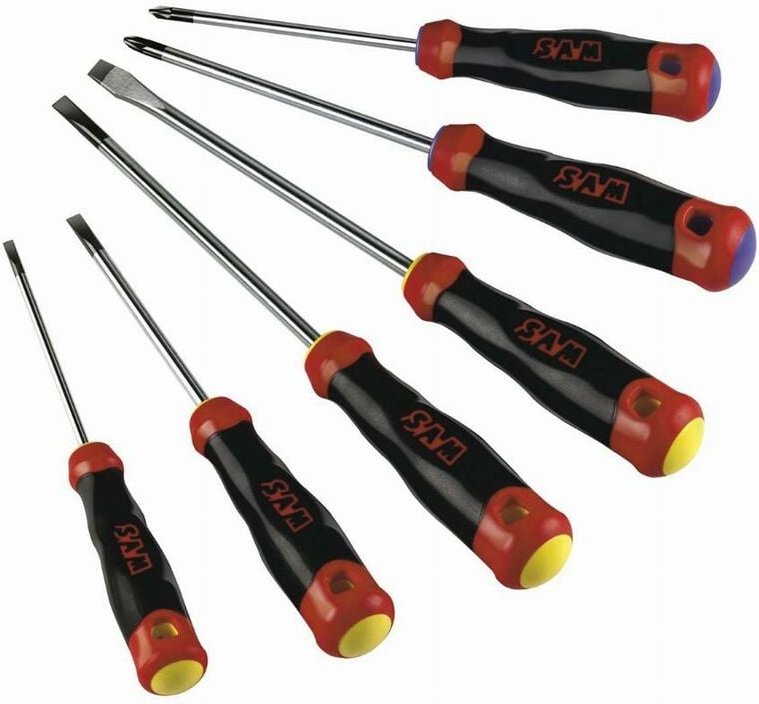 Sam Outillage - Satz von 6 Schraubendrehern s1 Schlitz pozidriv sam - TJ2