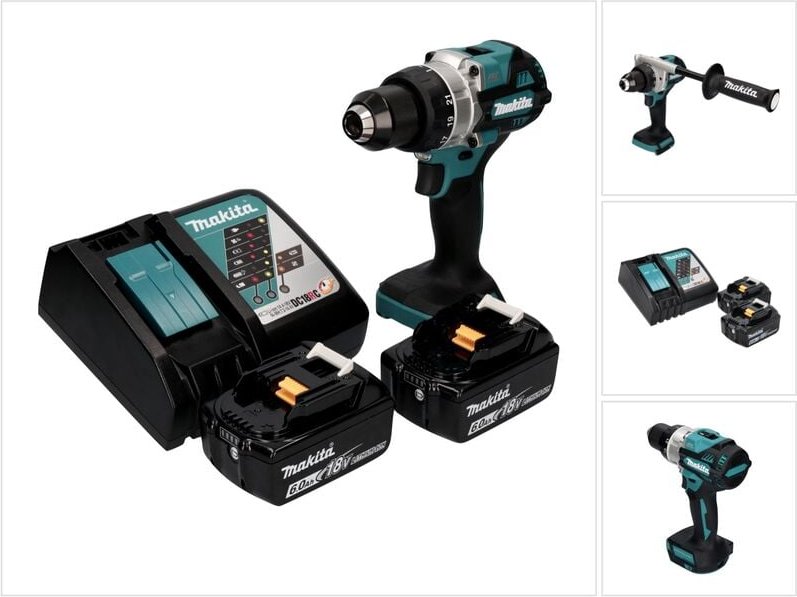 Ddf 486 rg Akku Bohrschrauber 18 v 130 Nm Brushless + 2x Akku 6,0 Ah + Ladegerät - Makita