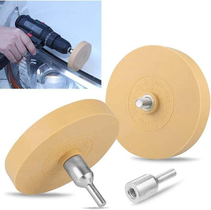 Aiperq - 2 Stück Wheel Eraser Decal, mit 1x Adapter zum professionellen Entfernen von Folien und Kleberesten an Fahrzeug...
