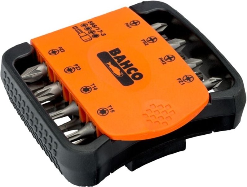 Bahco 1/4 Bitsatz für Pozidriv-, Phillips-, Innensechskant- und TORX-Schrauben mit Sicherungsstift - 17-tlg.