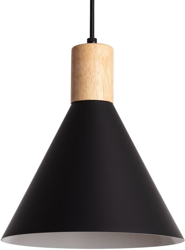 Pendelleuchte aus Metall und Holz Arbat Schwarz