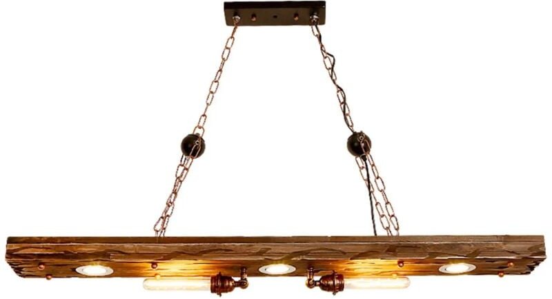 Retro Vintage Eisen & Holz Pendelleuchte Esszimmer Wohn Zimmer Deckenlampen E27 Hängeleuchte Industrial Design 220V
