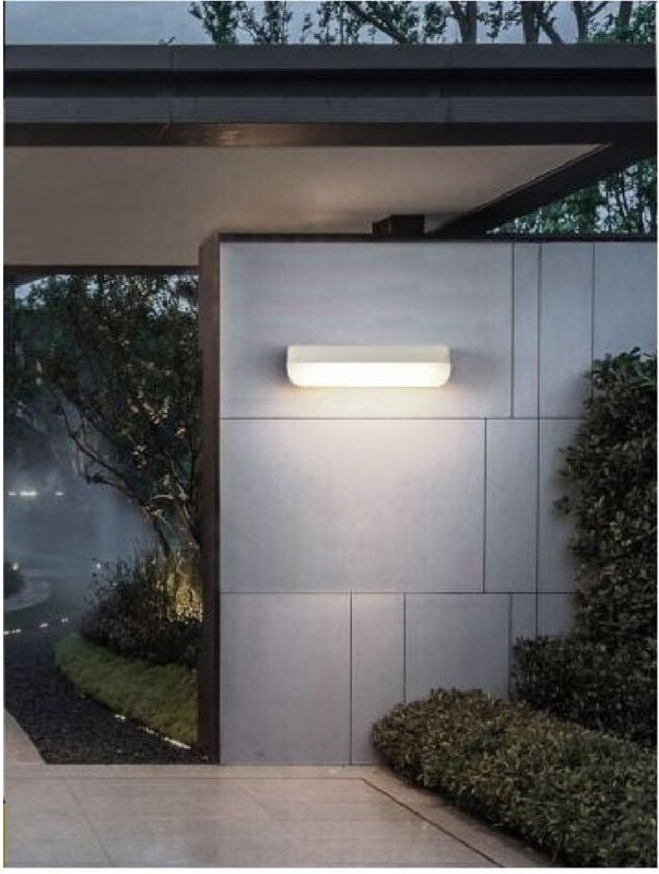 Trade Shop - weisse wandlampe für den aussenbereich 12W kaltlicht 6500K natürlich 4000K warm 3000K ES63 -