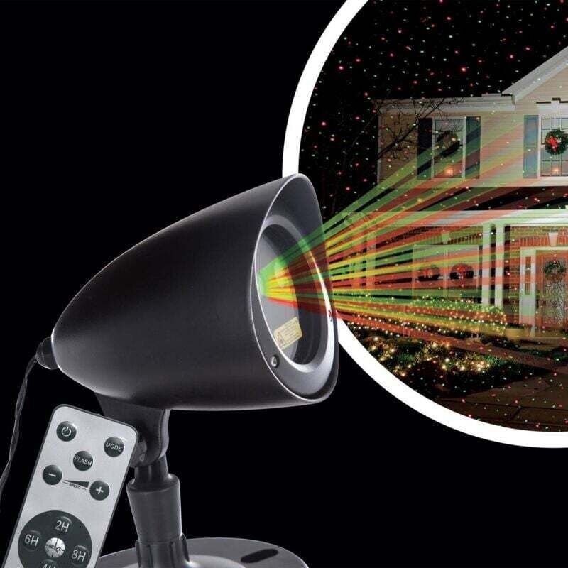 Outdoor-Laser mit rot/grüner Punktbewegung + Transformator und Fernbedienung – Lichterketten & Weihnachten