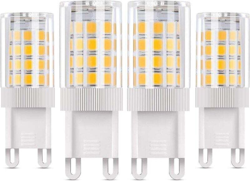 Ymyny - G9 LED-Glühbirne, 5 w, entspricht 50-W-Halogenlampen, 4er-Pack warmweiße 3000-K-LED-Glühbirnen, 360°-Abstrahlwin...
